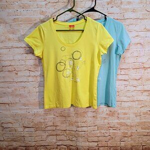 Esprit Yellow/Turquoise Tops Set of 2  Size XL